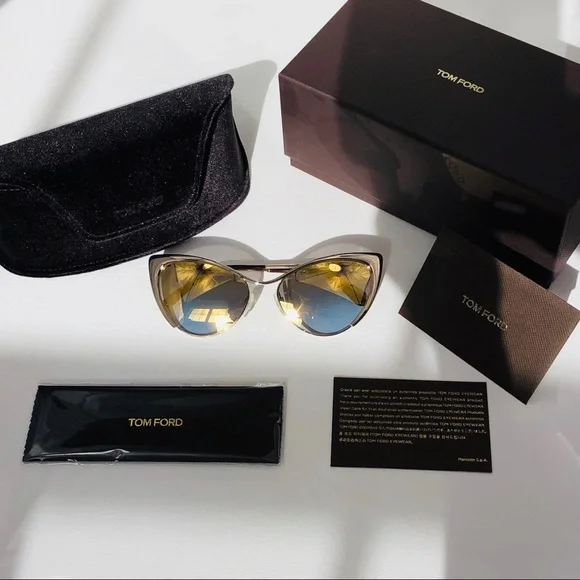 New TOM FORD Nastasya Gold Cat Eye Sunglasses display picture 2